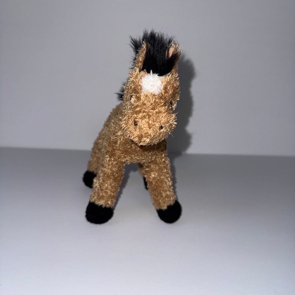 Douglas Cuddle Toy Tan Black Mane Buckskin Pony/Horse Plush Soft Stuffed Toy GUC